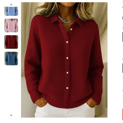 Cardigan tricoté à boutons pour femme